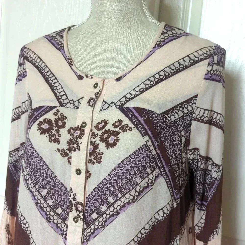 Free People From Your Heart Print Mini Dress Smock - Picture 5 of 9